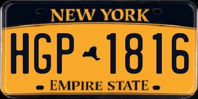 NY license plate HGP1816