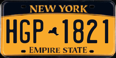 NY license plate HGP1821