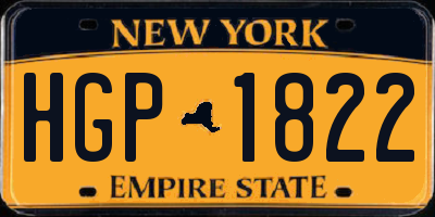 NY license plate HGP1822