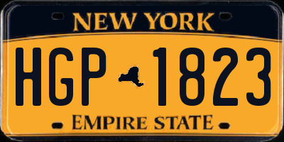 NY license plate HGP1823