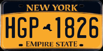 NY license plate HGP1826