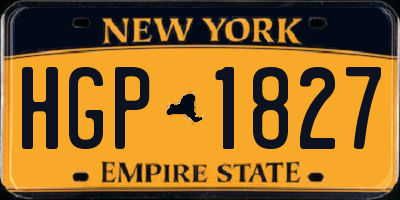 NY license plate HGP1827