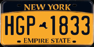 NY license plate HGP1833