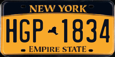 NY license plate HGP1834