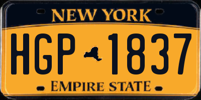 NY license plate HGP1837