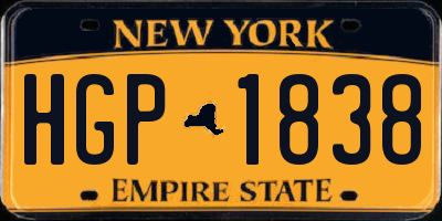 NY license plate HGP1838