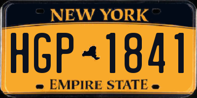 NY license plate HGP1841