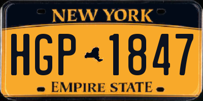 NY license plate HGP1847