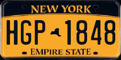 NY license plate HGP1848