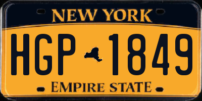 NY license plate HGP1849