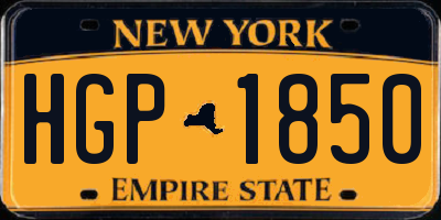 NY license plate HGP1850