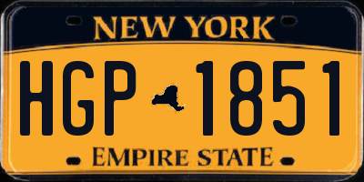 NY license plate HGP1851