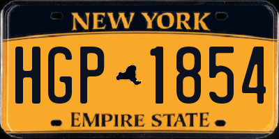 NY license plate HGP1854