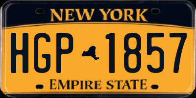 NY license plate HGP1857