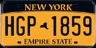 NY license plate HGP1859