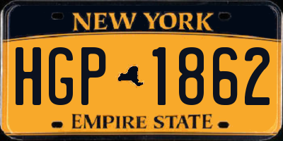 NY license plate HGP1862