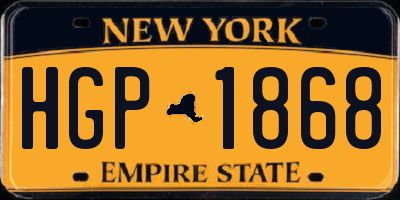 NY license plate HGP1868