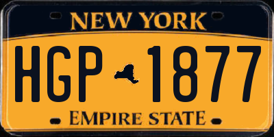 NY license plate HGP1877