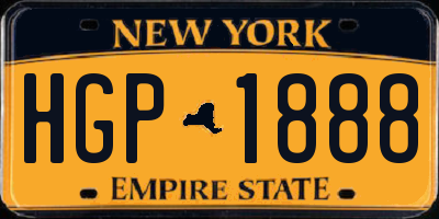 NY license plate HGP1888