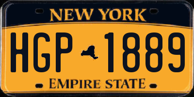 NY license plate HGP1889