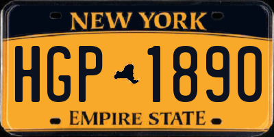 NY license plate HGP1890