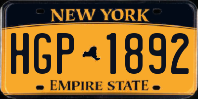 NY license plate HGP1892