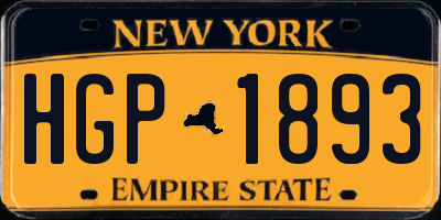 NY license plate HGP1893