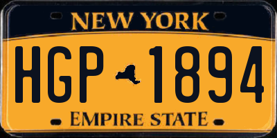 NY license plate HGP1894