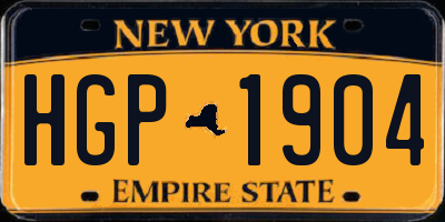 NY license plate HGP1904