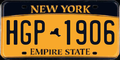 NY license plate HGP1906