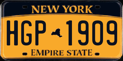 NY license plate HGP1909