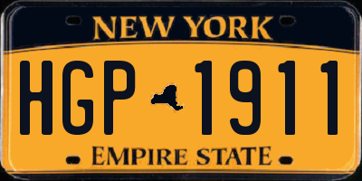 NY license plate HGP1911