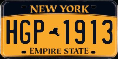 NY license plate HGP1913