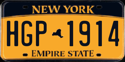NY license plate HGP1914