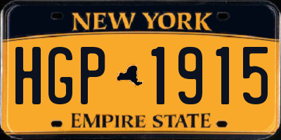 NY license plate HGP1915