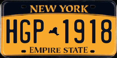 NY license plate HGP1918