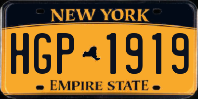 NY license plate HGP1919