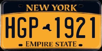 NY license plate HGP1921