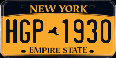 NY license plate HGP1930