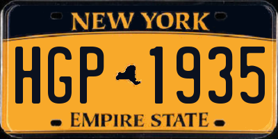 NY license plate HGP1935