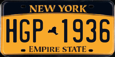NY license plate HGP1936