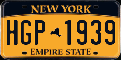 NY license plate HGP1939