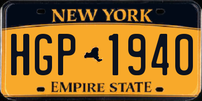 NY license plate HGP1940