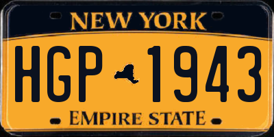 NY license plate HGP1943