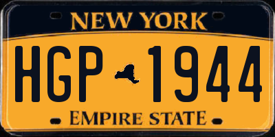 NY license plate HGP1944