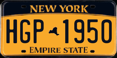 NY license plate HGP1950