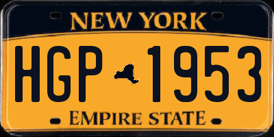 NY license plate HGP1953