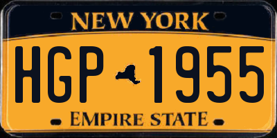 NY license plate HGP1955