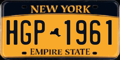 NY license plate HGP1961