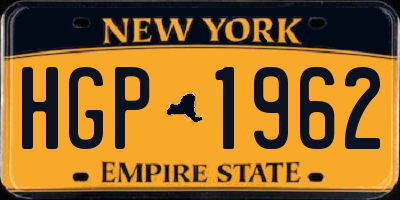 NY license plate HGP1962